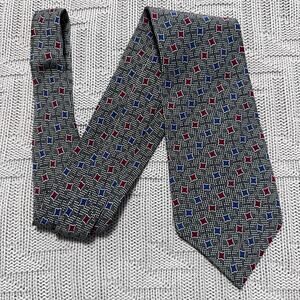 Vintage 1980s Swing red and blue geometric print silk tie